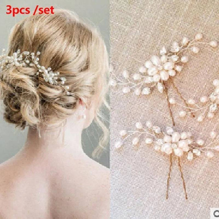 Crystal Flower Bridal Hairpins