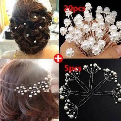 Crystal Flower Bridal Hairpins