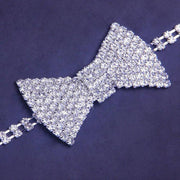 Crystal Bow Tie Choker Chain Iced Out Rhinestone Tennis Necklace