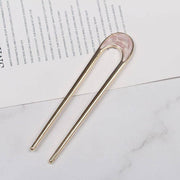 Metal U-Shape Hair Stick For Women