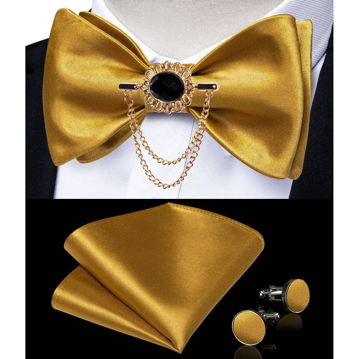 Fashion Bow Tie with Brooch Pin with matching Cufflinks