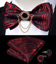 Fashion Bow Tie with Brooch Pin with matching Cufflinks