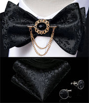 Fashion Bow Tie with Brooch Pin with matching Cufflinks