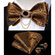 Fashion Bow Tie with Brooch Pin with matching Cufflinks