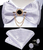 Fashion Bow Tie with Brooch Pin with matching Cufflinks