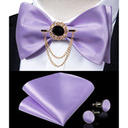 Fashion Bow Tie with Brooch Pin with matching Cufflinks