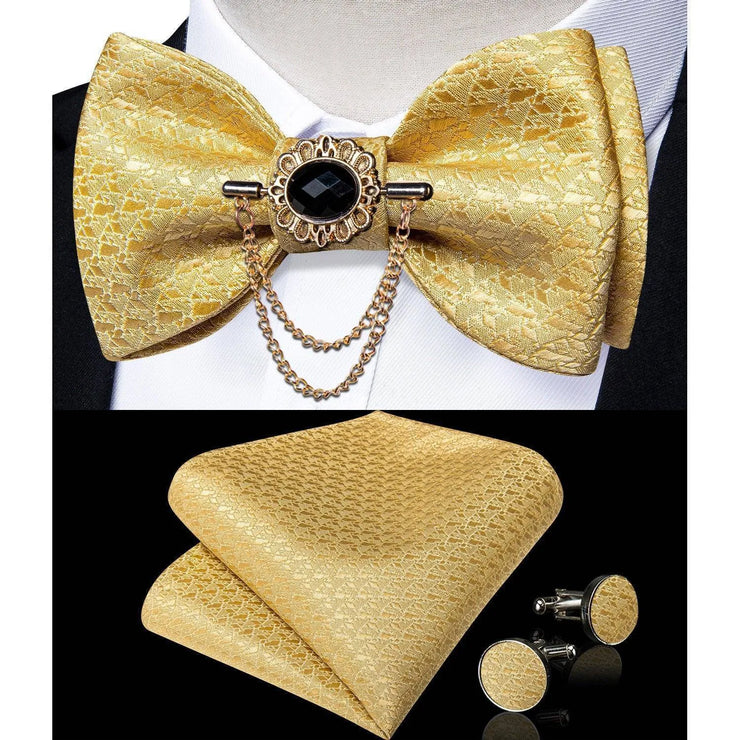 Fashion Bow Tie with Brooch Pin with matching Cufflinks