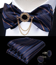 Fashion Bow Tie with Brooch Pin with matching Cufflinks