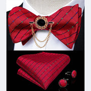 Fashion Bow Tie with Brooch Pin with matching Cufflinks