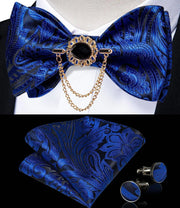 Fashion Bow Tie with Brooch Pin with matching Cufflinks