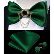 Fashion Bow Tie with Brooch Pin with matching Cufflinks