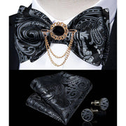 Fashion Bow Tie with Brooch Pin with matching Cufflinks