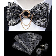 Fashion Bow Tie with Brooch Pin with matching Cufflinks