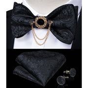 Fashion Bow Tie with Brooch Pin with matching Cufflinks