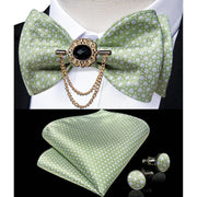 Fashion Bow Tie with Brooch Pin with matching Cufflinks