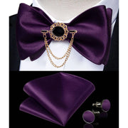 Fashion Bow Tie with Brooch Pin with matching Cufflinks