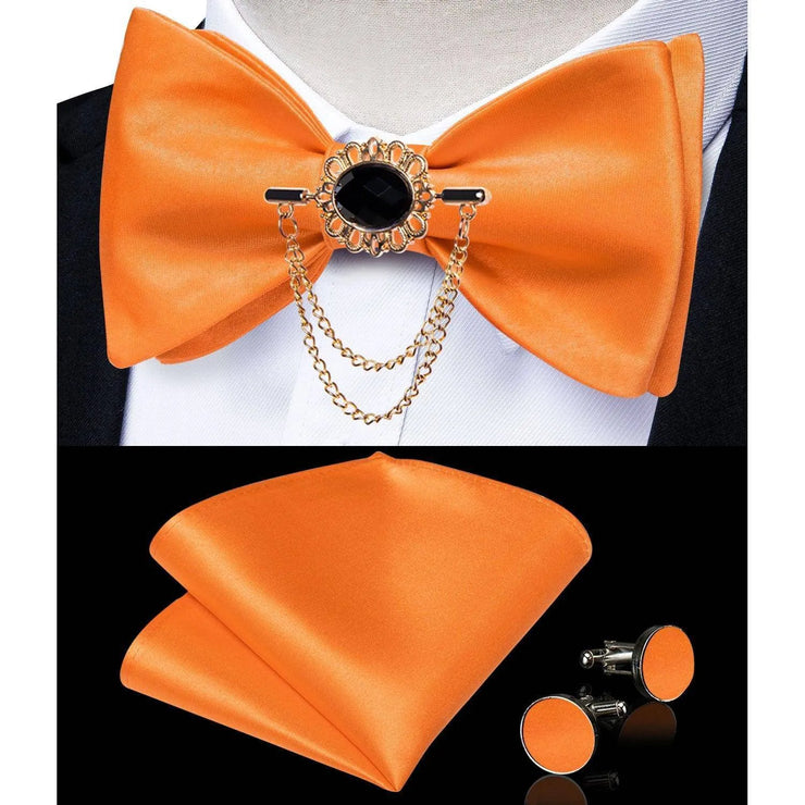 Fashion Bow Tie with Brooch Pin with matching Cufflinks