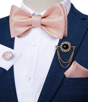 Fashion Bow Tie with Brooch Pin with matching Cufflinks