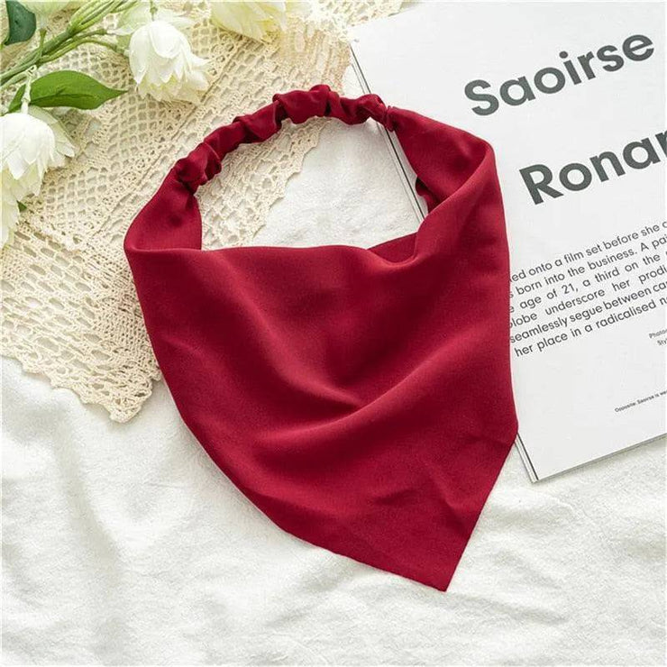 Chiffon Triangle Bandanas Elastic Hairband