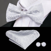 100% Silk Butterfly Bow Tie, Handkerchief and Cufflinks Set