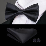 100% Silk Butterfly Bow Tie, Handkerchief and Cufflinks Set