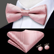 100% Silk Butterfly Bow Tie, Handkerchief and Cufflinks Set