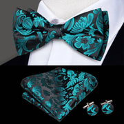 100% Silk Butterfly Bow Tie, Handkerchief and Cufflinks Set