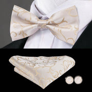 100% Silk Butterfly Bow Tie, Handkerchief and Cufflinks Set