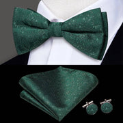 100% Silk Butterfly Bow Tie, Handkerchief and Cufflinks Set