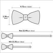 100% Silk Butterfly Bow Tie, Handkerchief and Cufflinks Set