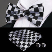 Butterfly Pre-Tied Bow Tie Pocket Square Cufflinks Suit Set