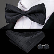 Butterfly Pre-Tied Bow Tie Pocket Square Cufflinks Suit Set