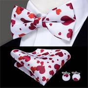 Butterfly Pre-Tied Bow Tie Pocket Square Cufflinks Suit Set