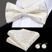 Butterfly Pre-Tied Bow Tie Pocket Square Cufflinks Suit Set