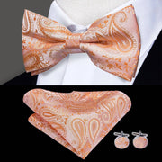 Butterfly Pre-Tied Bow Tie Pocket Square Cufflinks Suit Set