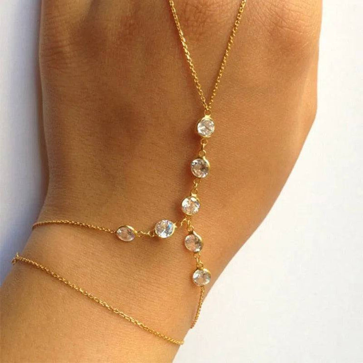 Dainty Rhinestone Bangle Bracelet in Gold or Silver