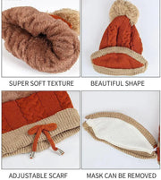 Knitted Beanie Hat Scarf Set