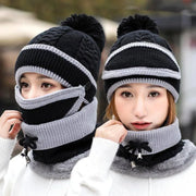 Knitted Beanie Hat Scarf Set