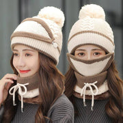 Knitted Beanie Hat Scarf Set