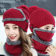 Women's Four Piece Set Of Bib Mask Beanie and Gloves