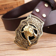 Bull Head Copper Smooth Leather Belt