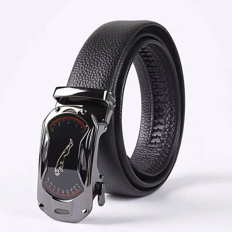 Men's Cowhide Automatic Buckle Leather Belt