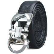 Leather Belt with Unique Buckle