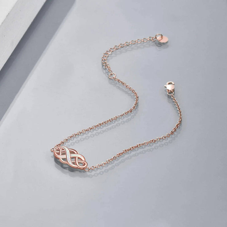 Rose Gold Infinity Opal Bracelet Cable Chain