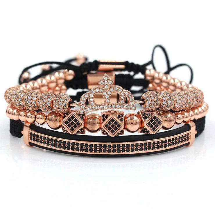 King Crown Copper Charm Bracelet