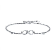 Sterling Silver Cubic Zirconia Infinity Bracelet