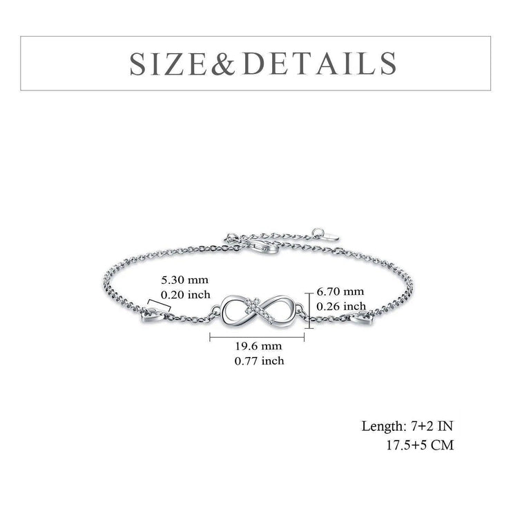 Sterling Silver Cubic Zirconia Infinity Bracelet