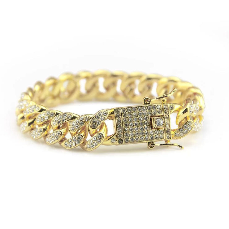 Full Rhinestone Cuban Bracelet