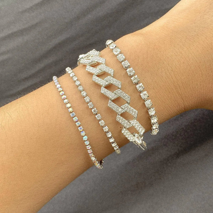 Diamond Cuban Buckle Geometric Bracelet