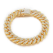 Full Diamond Miami Cuban Bracelet Butterfly Clasp Bangle